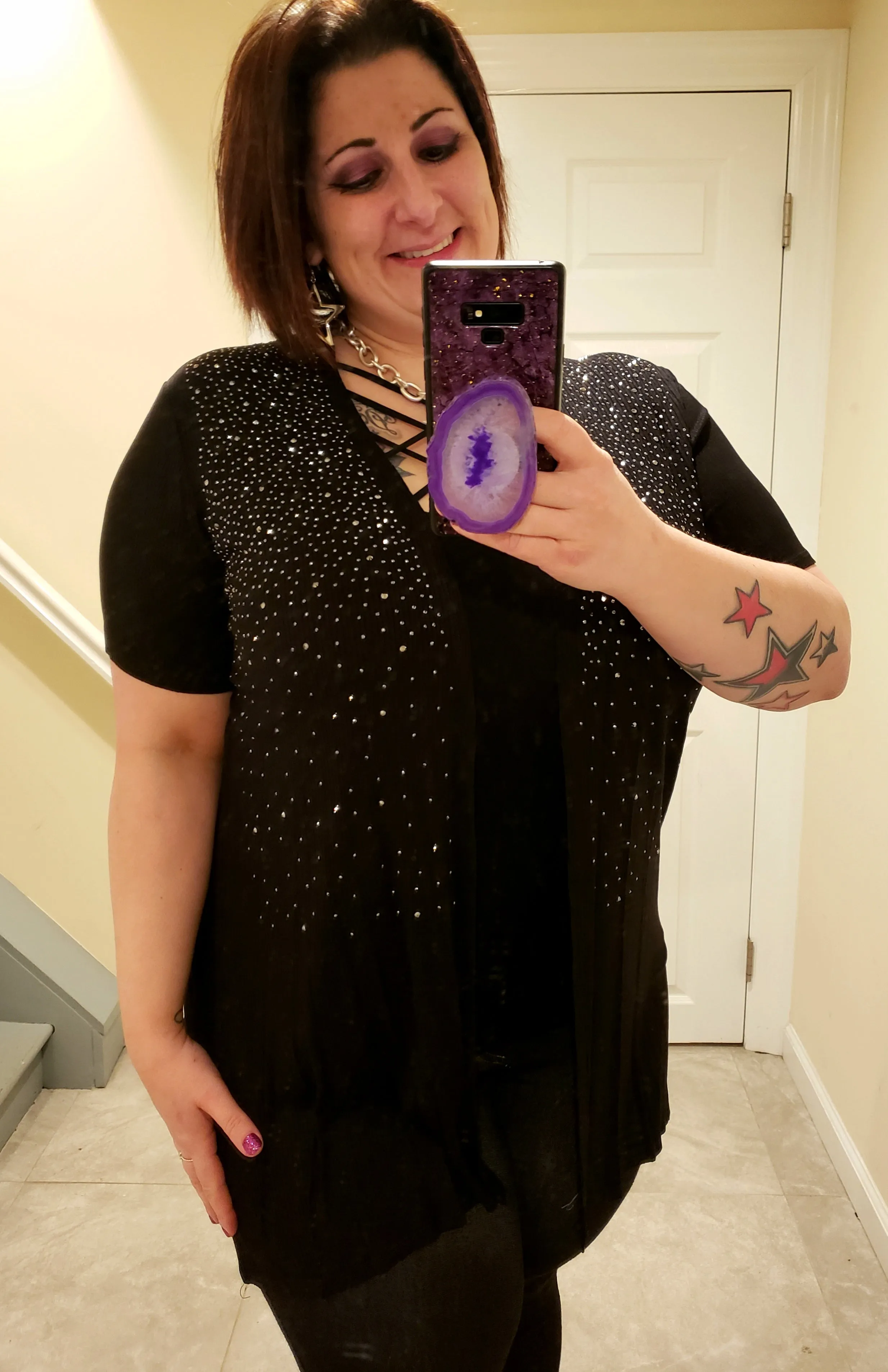 Cascade of Sparkle Short Sleeve Cardigan