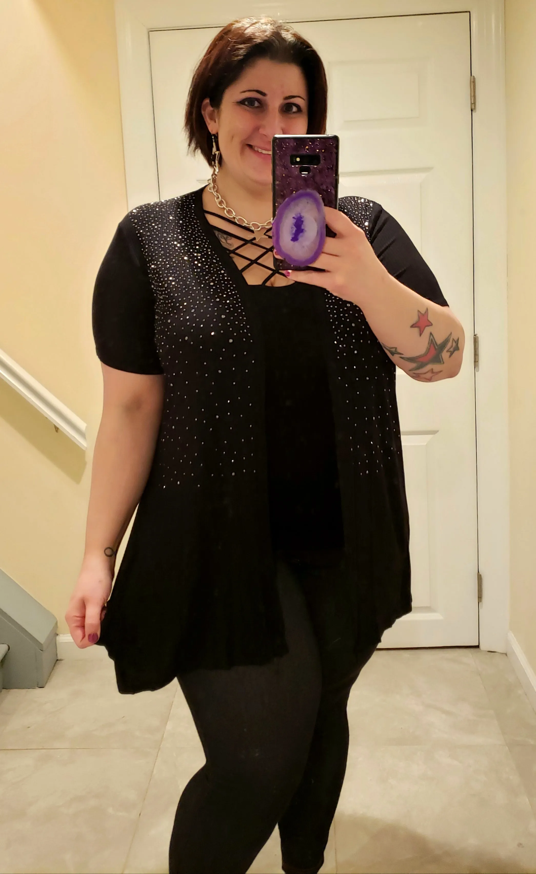 Cascade of Sparkle Short Sleeve Cardigan