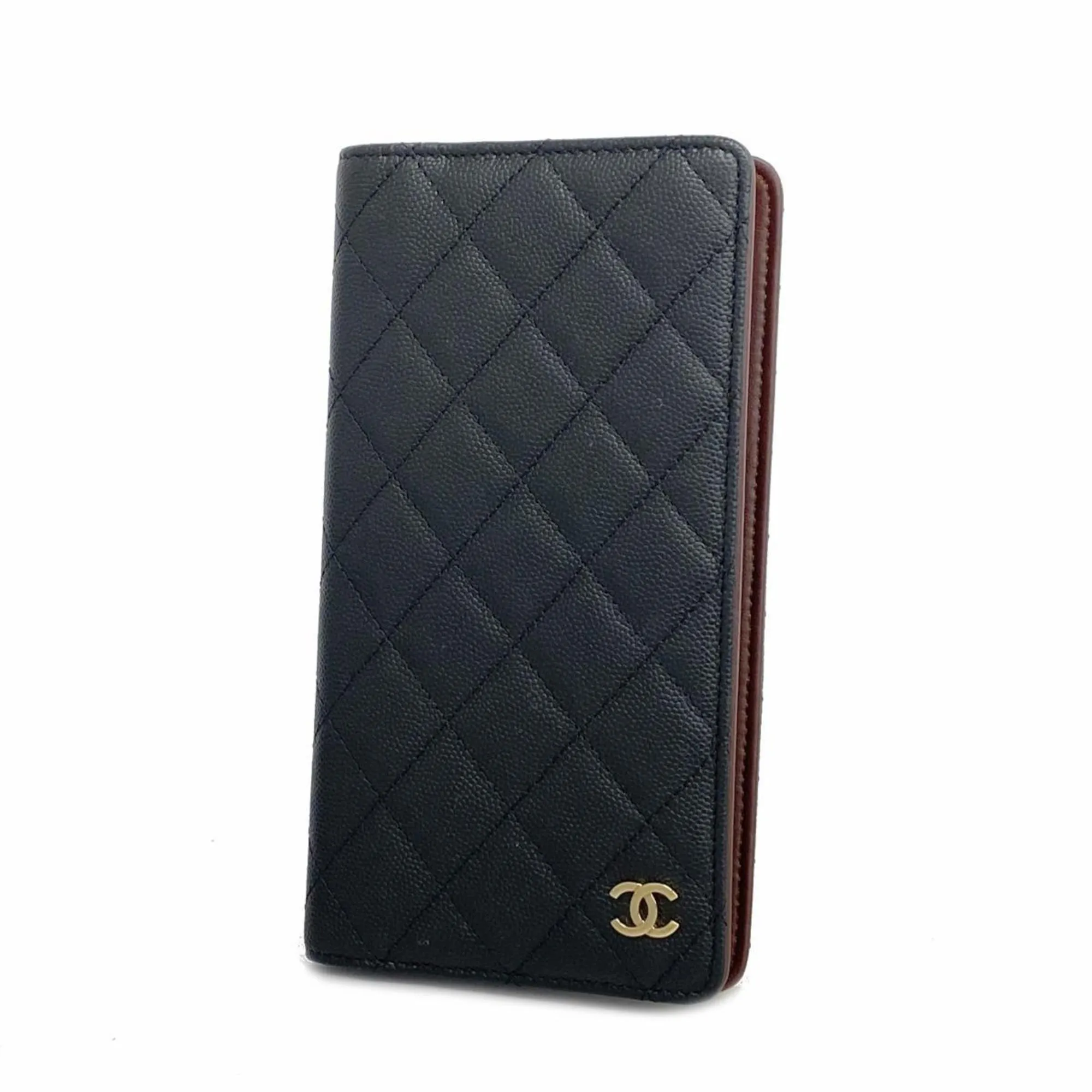 Chanel Notebook Cover Matelasse Caviar Skin Black Women's
