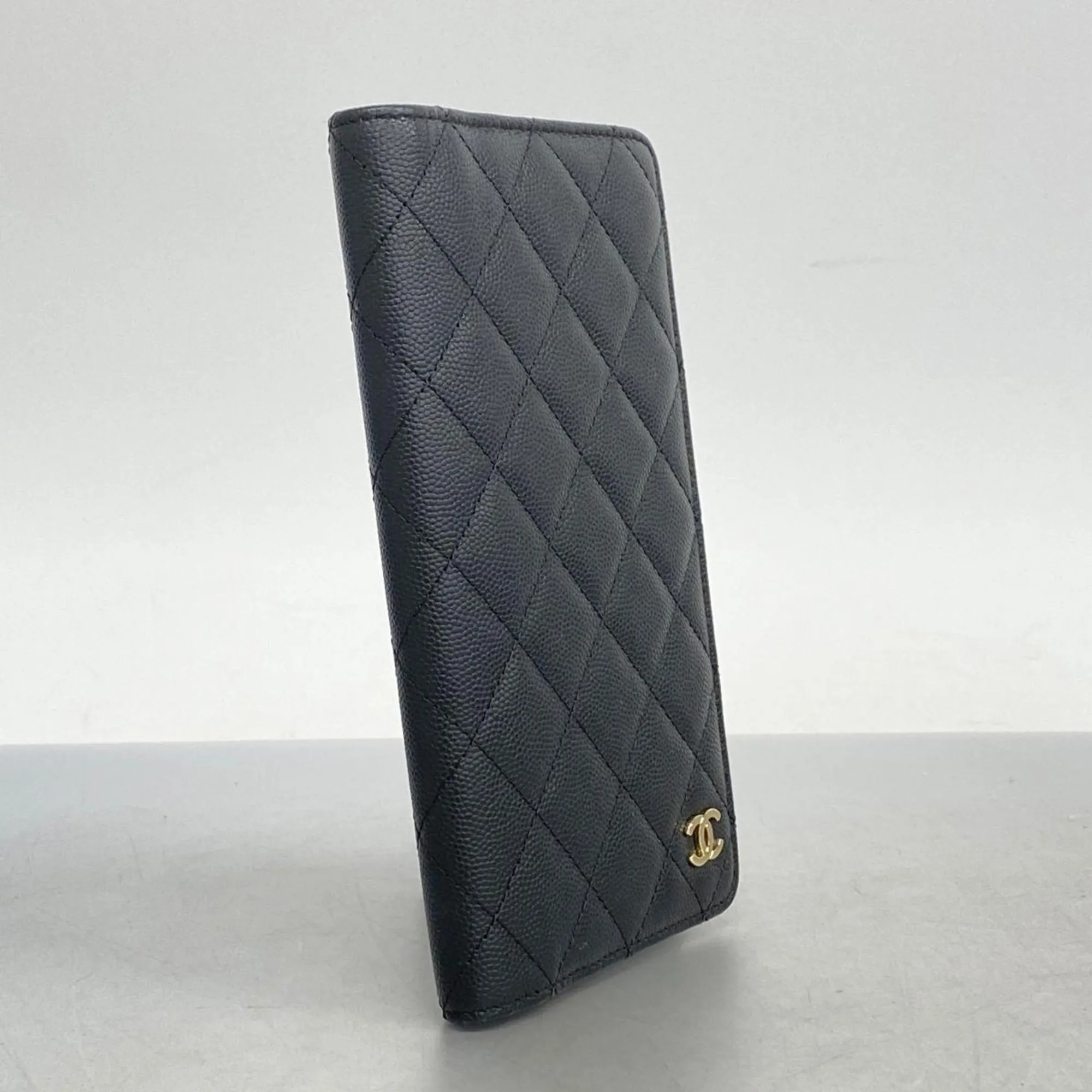 Chanel Notebook Cover Matelasse Caviar Skin Black Women's