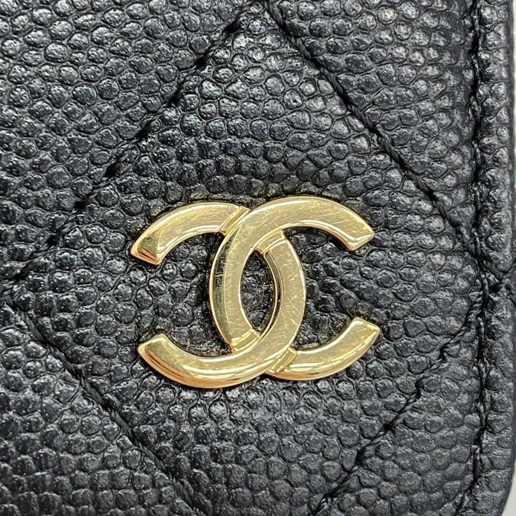 Chanel Notebook Cover Matelasse Caviar Skin Black Women's