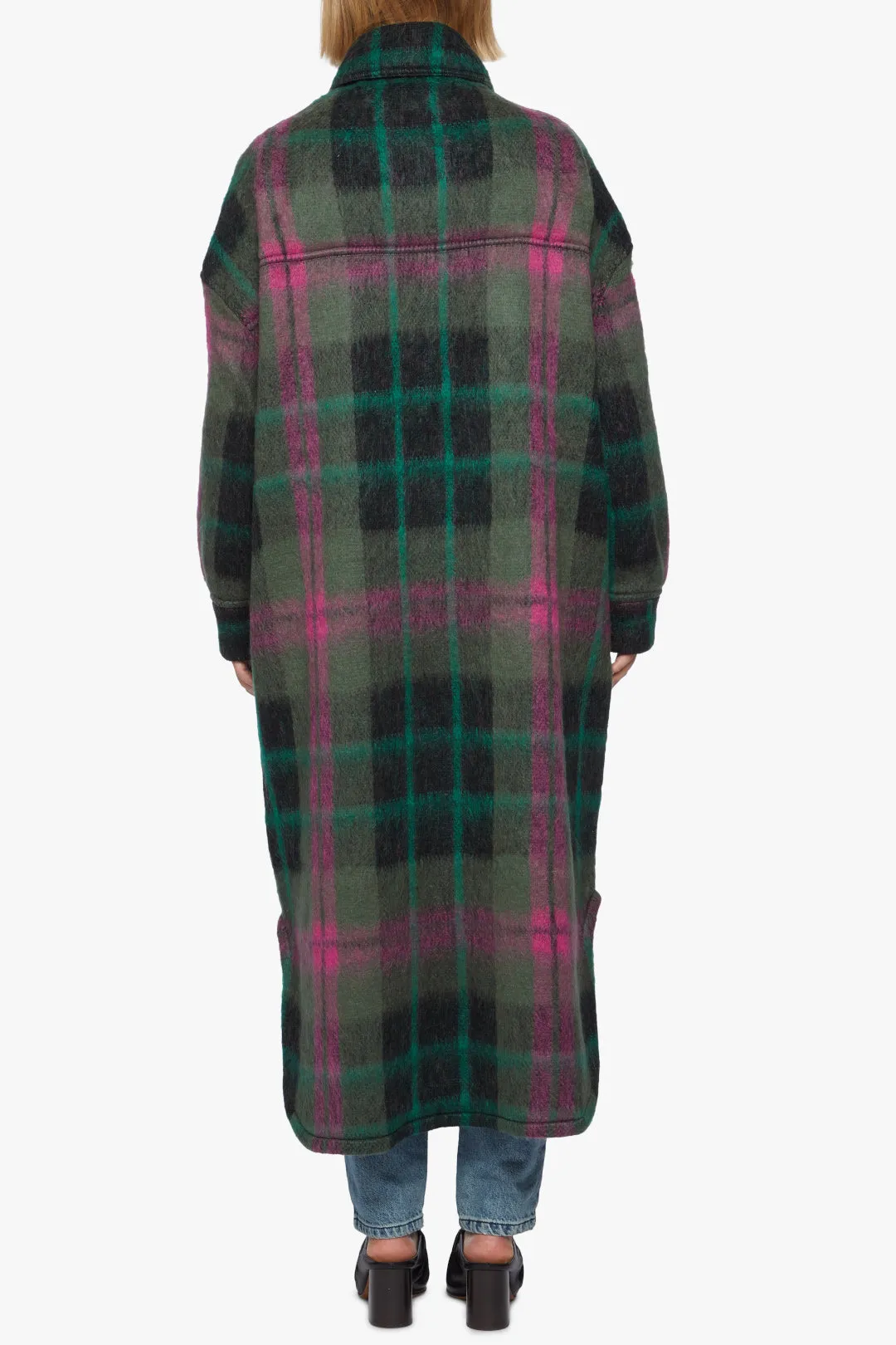 Checked Wool-Jacquard Coat