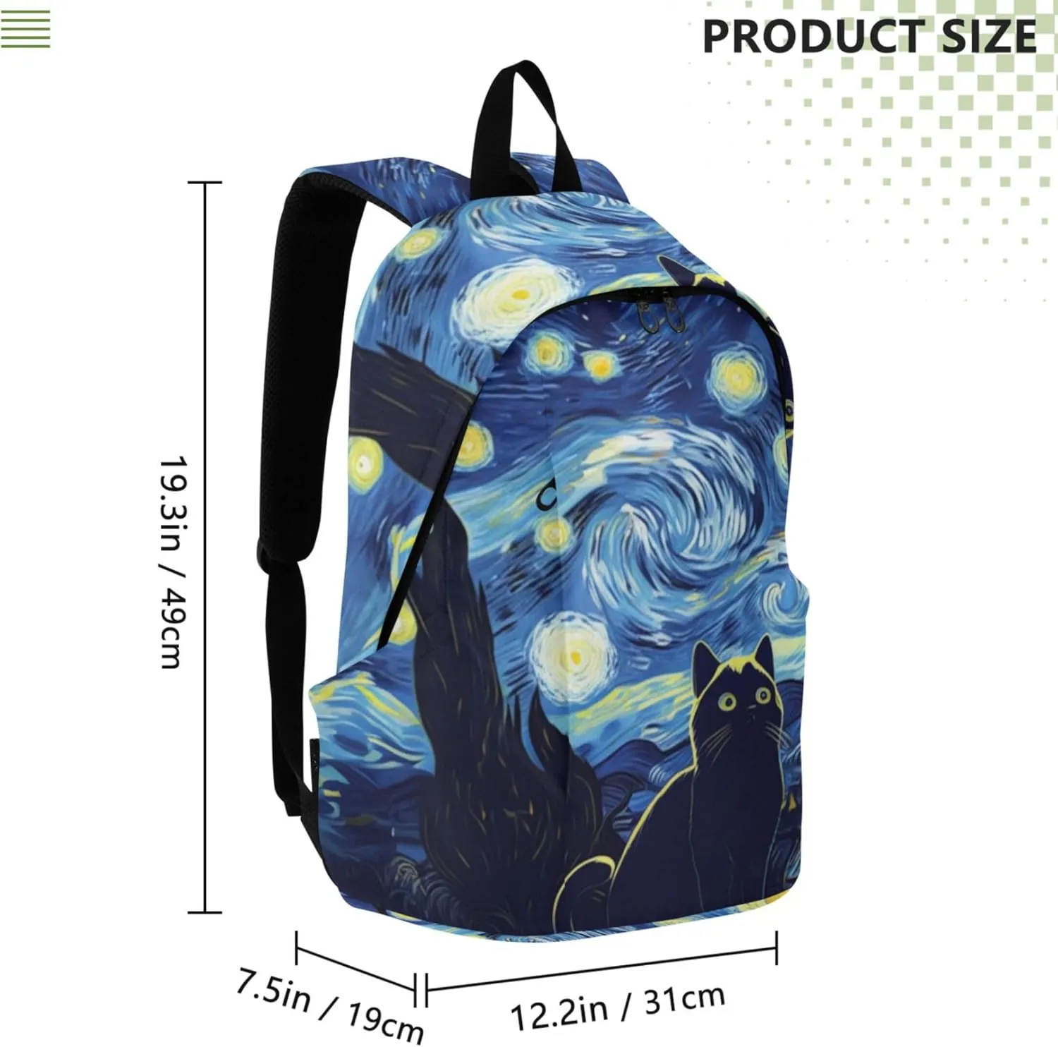 CHIFIGNO Cute Cat Starry Night Fashion Casual Womens Backpack Cute Daypack Cool Teen Backpacks for Girls