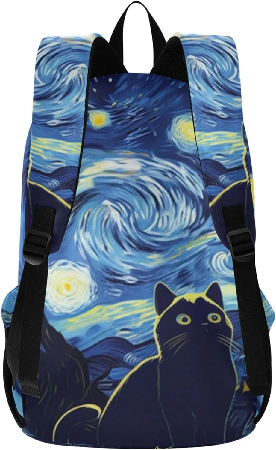 CHIFIGNO Cute Cat Starry Night Fashion Casual Womens Backpack Cute Daypack Cool Teen Backpacks for Girls