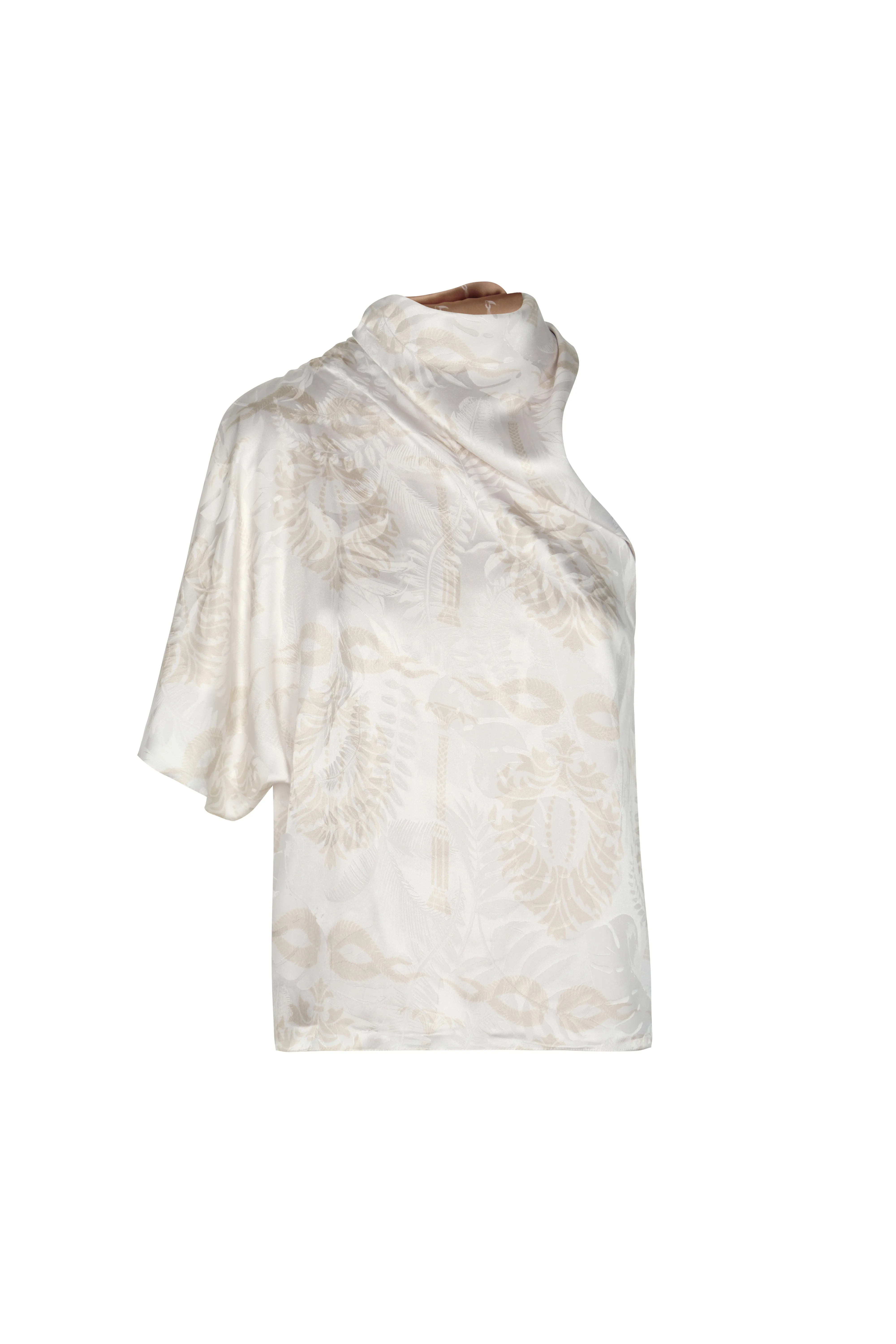 Chiminango Silk Jacquard Blouse / Ecru