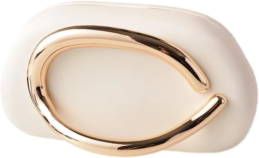 Clutch Purses for Women Chic Pu Leather Evening Bag Formal Designer Metal Handle Handbags for Wedding Party Prom
