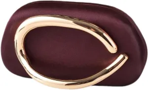 Clutch Purses for Women Chic Pu Leather Evening Bag Formal Designer Metal Handle Handbags for Wedding Party Prom