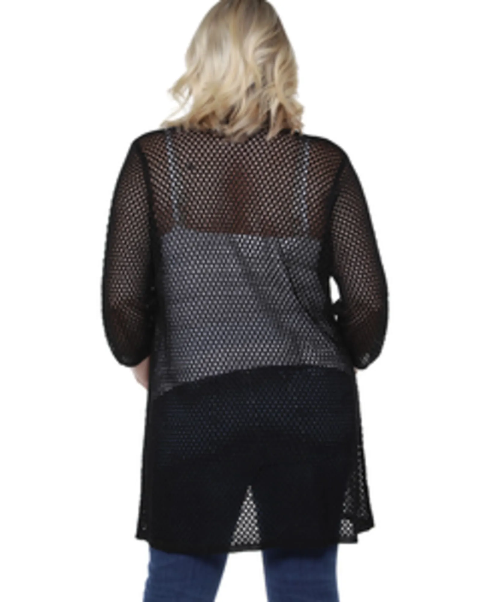 Colleen Open Front Sparkle Cardigan | BLACK / BLACK