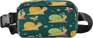 Colourful Cute Snails Belt Bag for Women Men Butterfies Fanny Pack Small Waist Pouch Crossbody Bags for Outdoor Hiking Running Travel