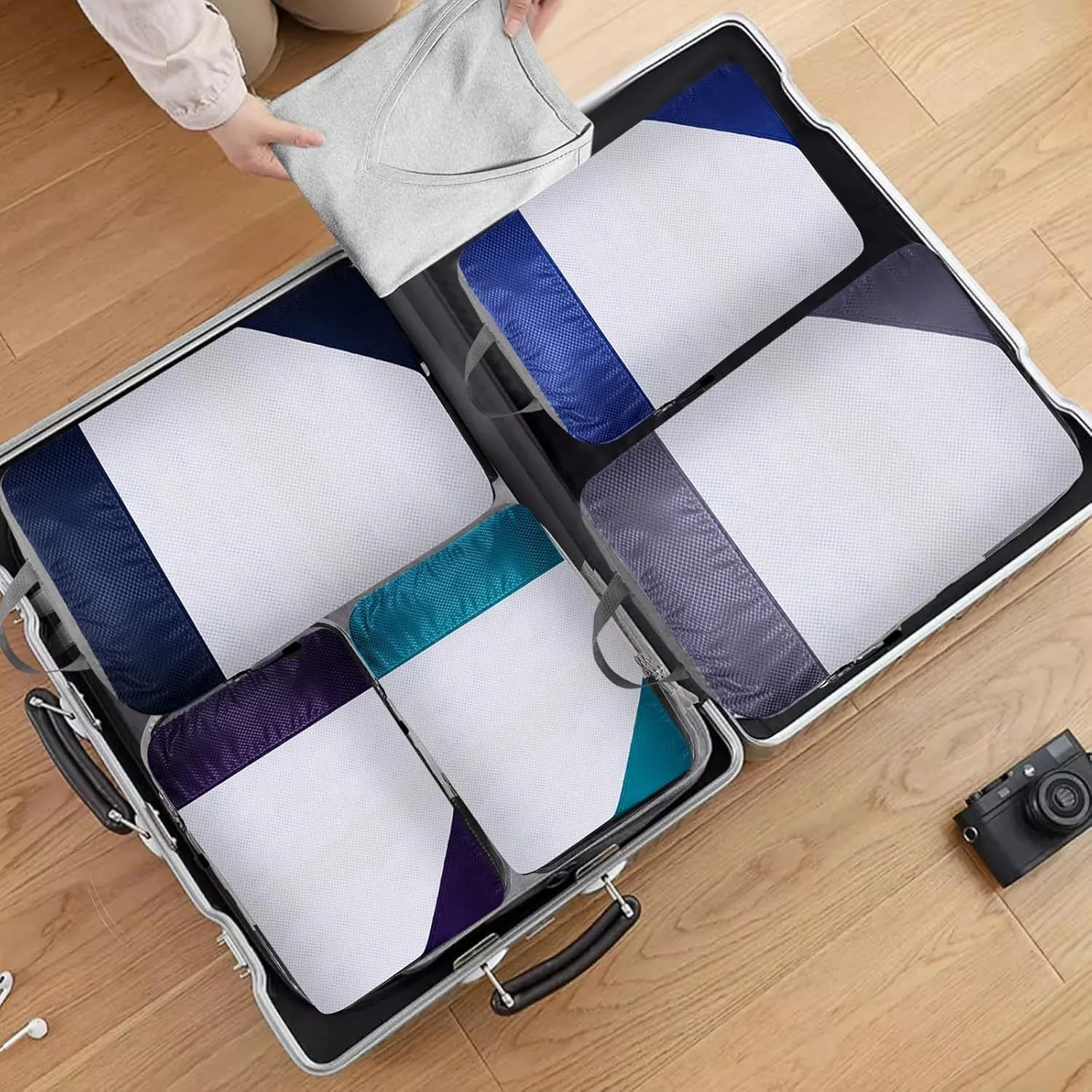 Compression Packing Cubes for Travel, Personalized Design Your Picture Names Expandable Packing Organizers, Carry On Luggage Suitcase Organizer Bags as Travel Accessories