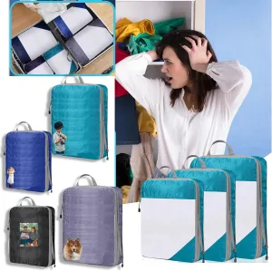 Compression Packing Cubes for Travel, Personalized Design Your Picture Names Expandable Packing Organizers, Carry On Luggage Suitcase Organizer Bags as Travel Accessories