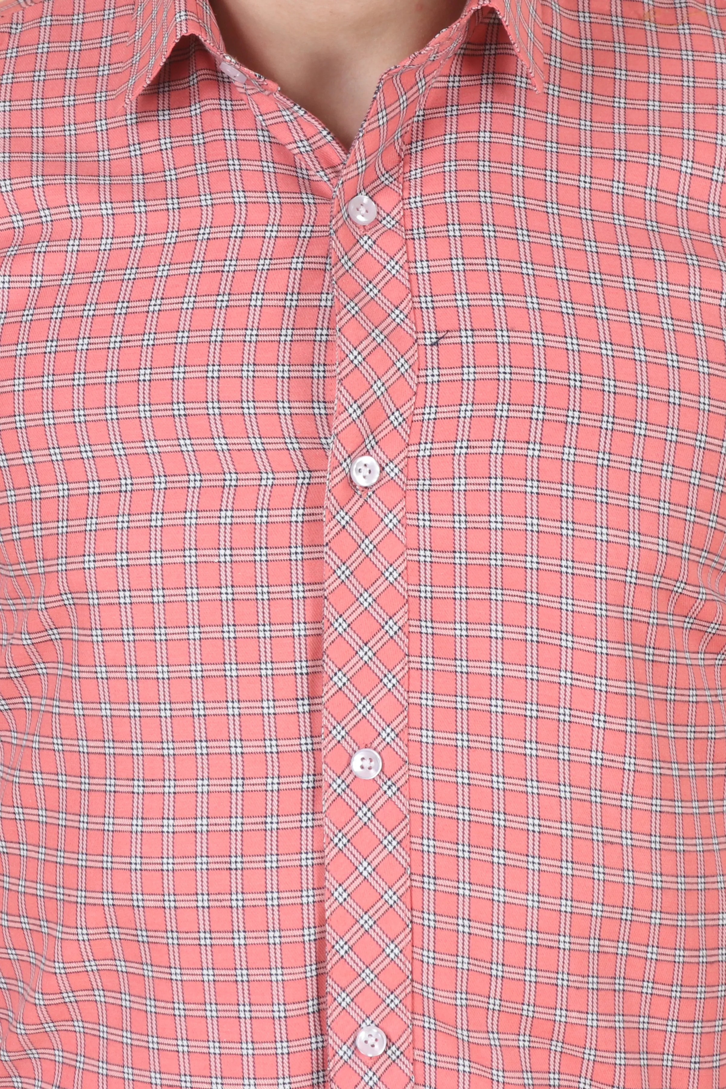 Coral Checked Woollen Shirt