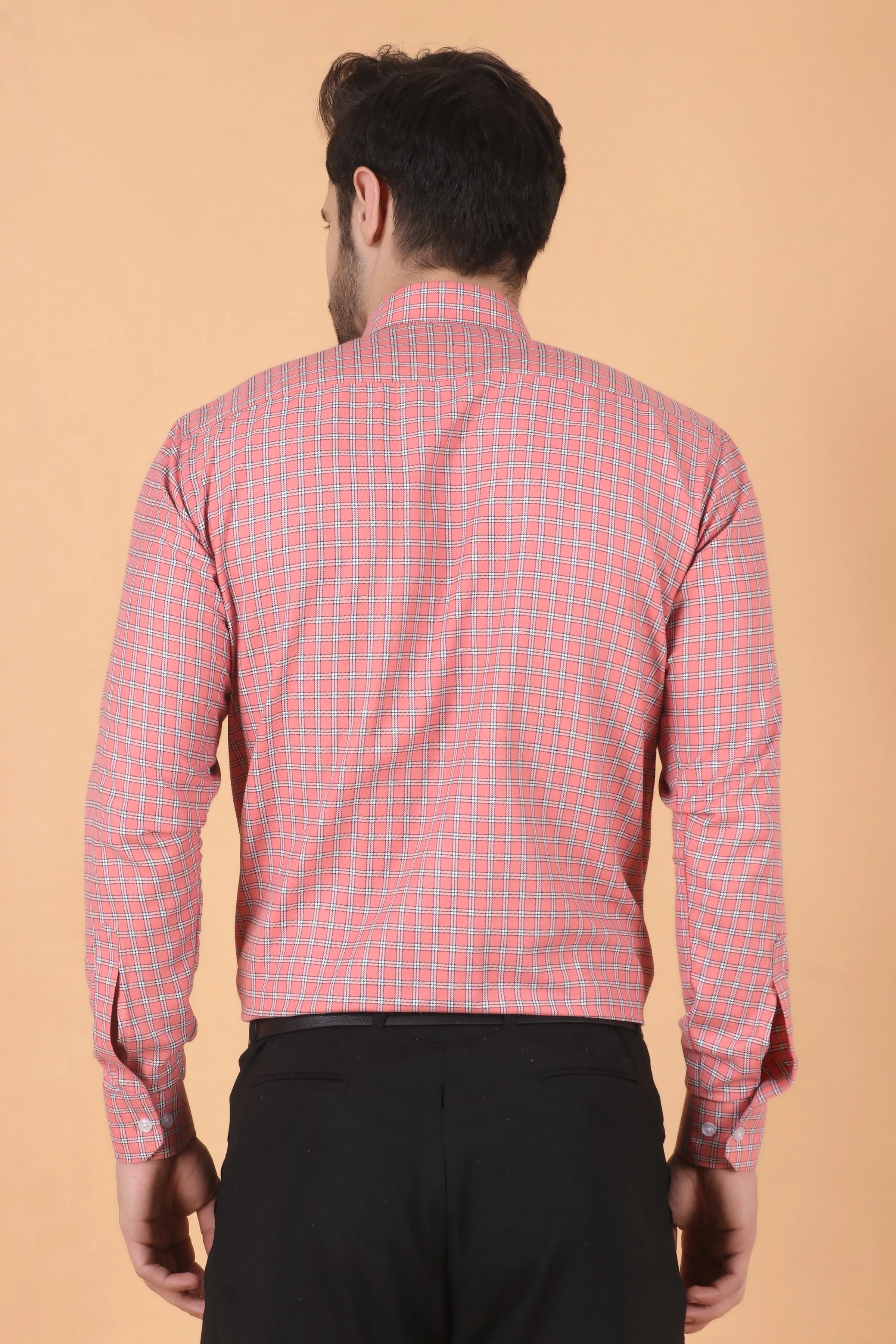 Coral Checked Woollen Shirt