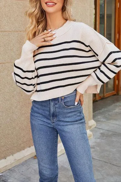 Cozy Day Crew Neck Dropped Shoulder Sweater