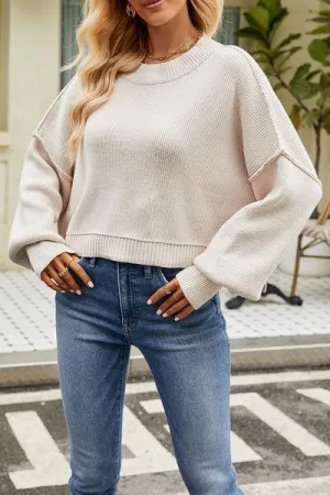 Cozy Day Crew Neck Dropped Shoulder Sweater