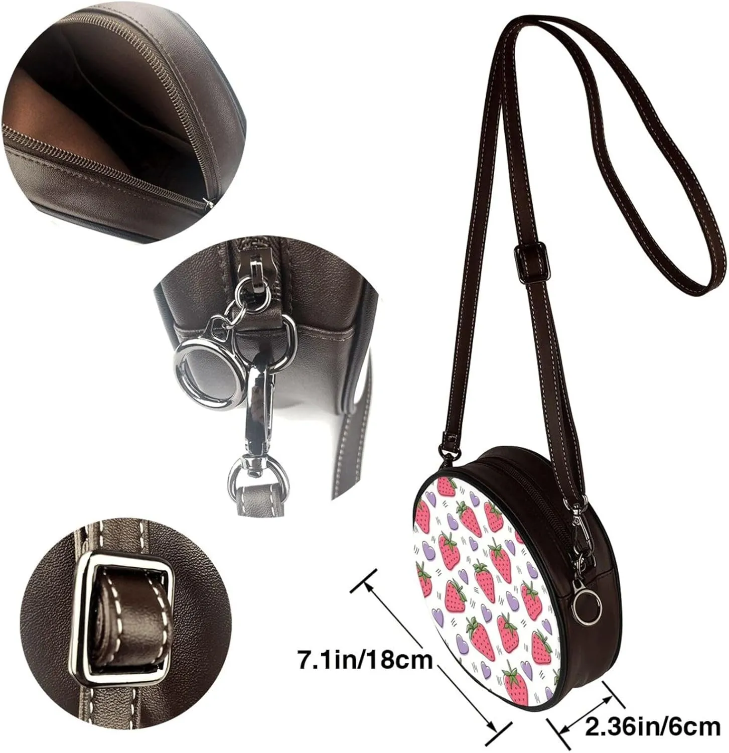 Crossbody Shoulder Bags for Women Small Round Satchel Handbags Purse