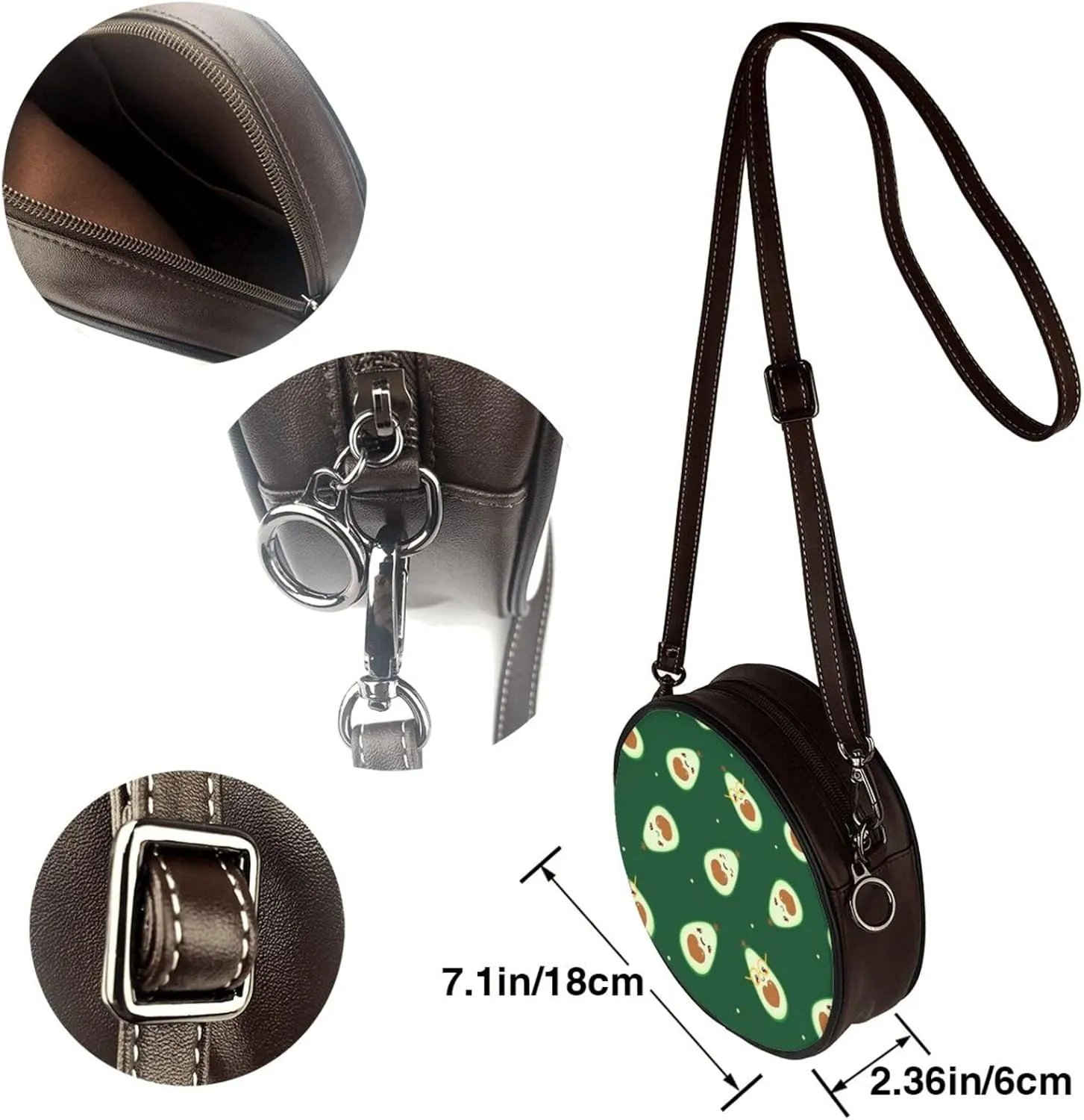 Crossbody Shoulder Bags for Women Small Round Satchel Handbags Purse