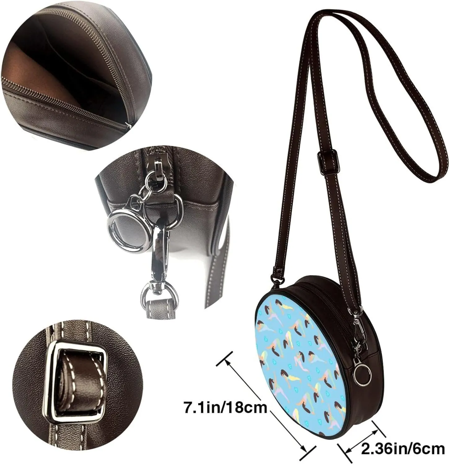 Crossbody Shoulder Bags for Women Small Round Satchel Handbags Purse