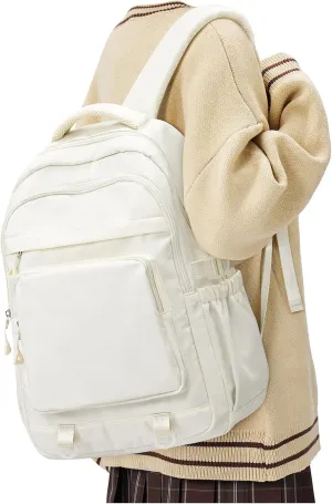 Cute Backpack for College Students Waterproof School Bag High School Backpacks for Teens Girls Boys Laptop Bookbag Casual Daypacks Backpacks for Women MenBeige