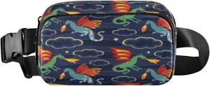 Cute Fire Dragons Belt Bag for Women Men Fanny Pack Small Waist Pouch Crossbody Bags for Outdoor Hiking Running Travel
