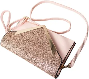 Cute Sequin Clutch Bag for Women Fashion Evening Bag Handbag Chain for Wedding Party