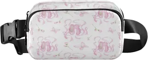 Dancing Ballerinas Silhoette Ballet Shoes Butterfly Flowers Belt Bag for Women Men Fanny Pack Small Waist Pouch Crossbody Bags for Outdoor Hiking Running Travel