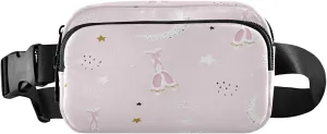 Dancing Ballerinas Silhoette Ballet Shoes Moon Glitter Belt Bag for Women Men Fanny Pack Small Waist Pouch Crossbody Bags for Outdoor Hiking Running Travel