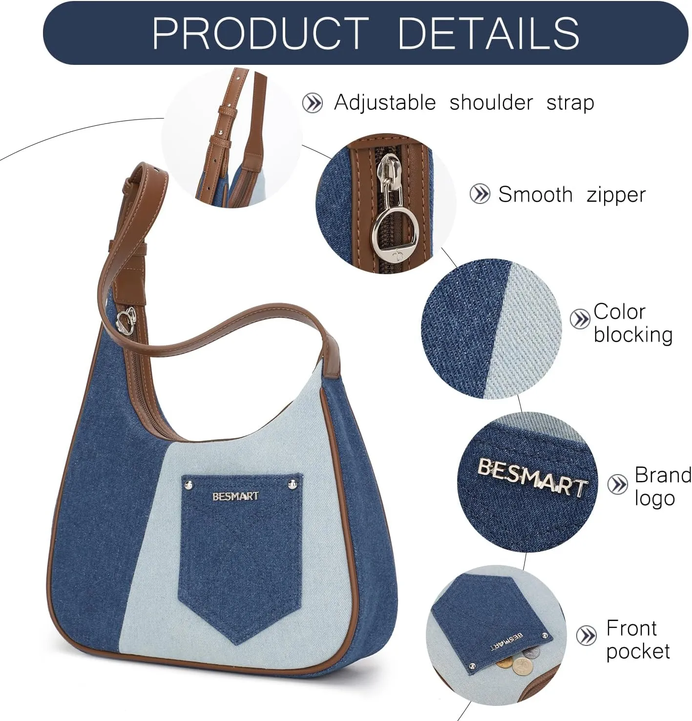 Denim Crossbody Bag Quilted Shoulder Bags for Women