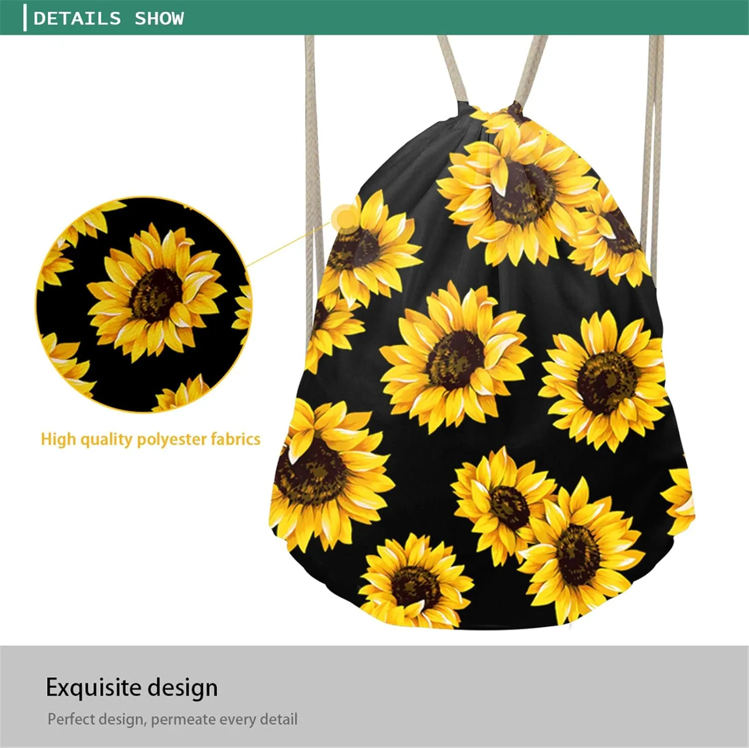 doginthehole Animal Horse Printed Durable Drawstring Bags Teenager Backpacks