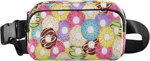 Donuts Belt Bag for Women Men Colorful Donuts Glaze Fanny Pack Small Waist Pouch Crossbody Bags for Outdoor Hiking Running Travel
