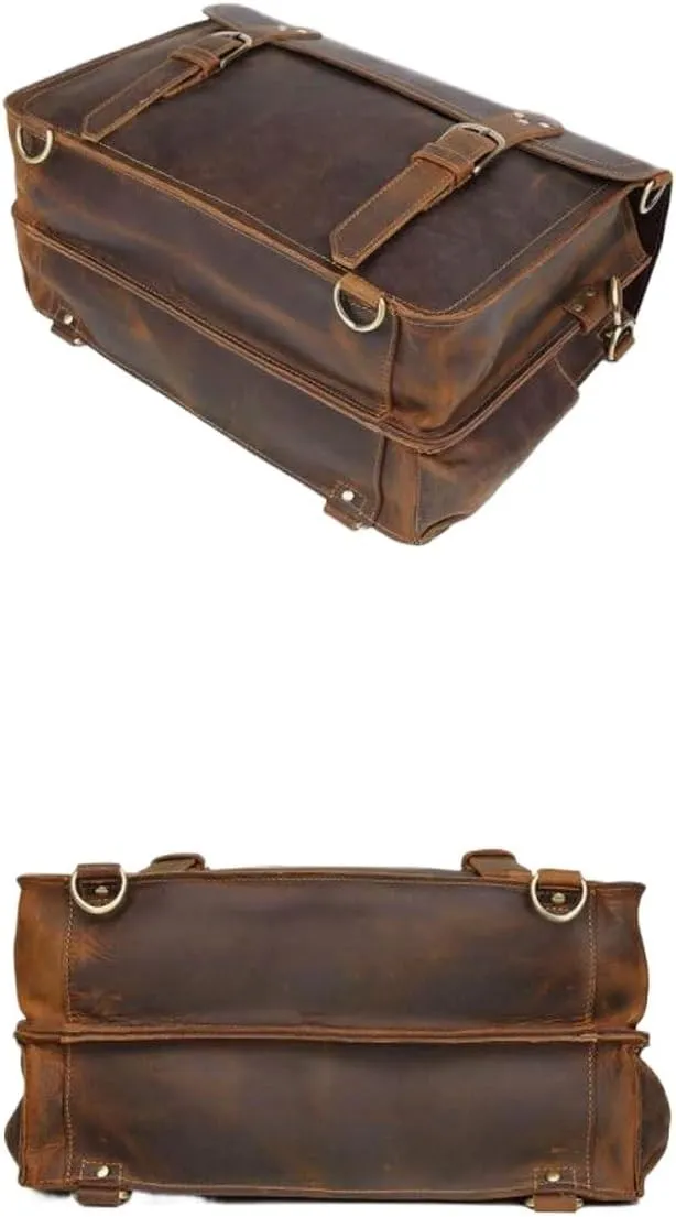 DUSTMAN Mens Handbags Briefcases Genuine Leather Messenger Shoulder Bags Laptop Bags Carrying Cases Backpacks