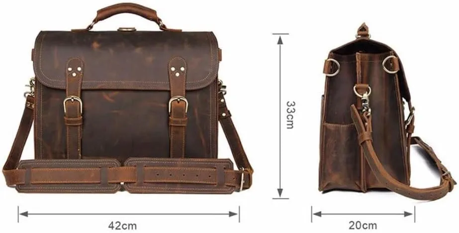 DUSTMAN Mens Handbags Briefcases Genuine Leather Messenger Shoulder Bags Laptop Bags Carrying Cases Backpacks