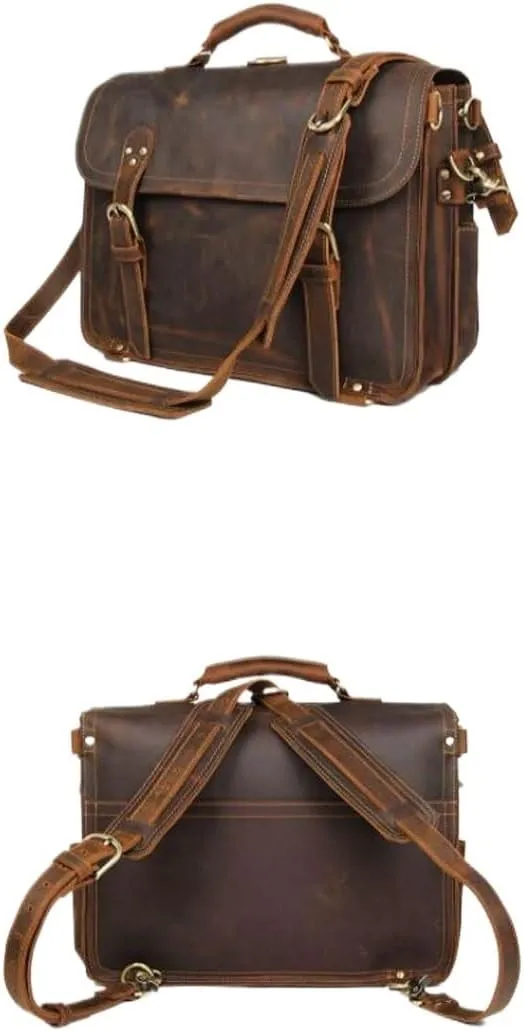 DUSTMAN Mens Handbags Briefcases Genuine Leather Messenger Shoulder Bags Laptop Bags Carrying Cases Backpacks