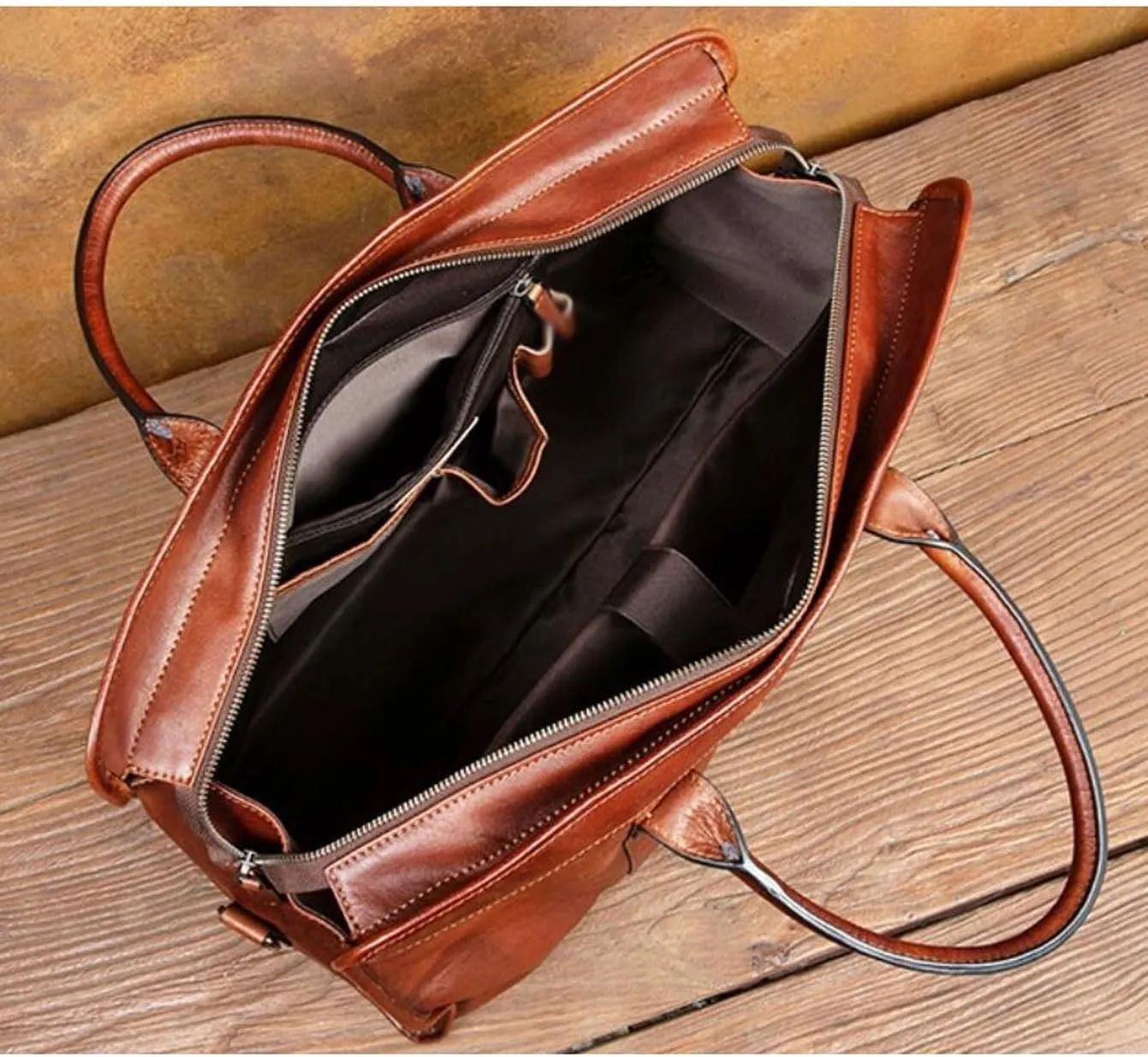 DUSTMAN Mens Handbags Briefcases Leather Messenger Shoulder Bags Laptop Bags Travel Carrying Cases 18.9Inch