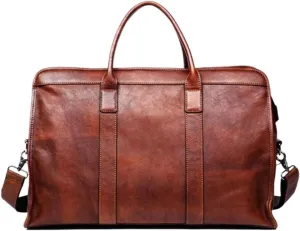 DUSTMAN Mens Handbags Briefcases Leather Messenger Shoulder Bags Laptop Bags Travel Carrying Cases 18.9Inch
