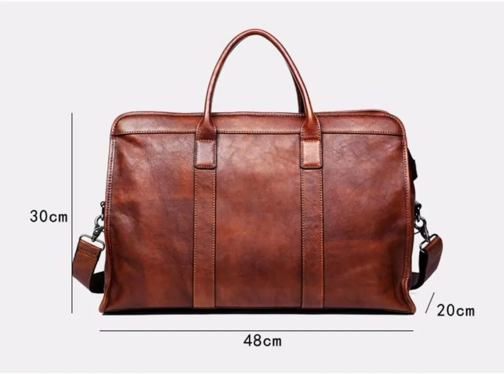DUSTMAN Mens Handbags Briefcases Leather Messenger Shoulder Bags Laptop Bags Travel Carrying Cases 18.9Inch