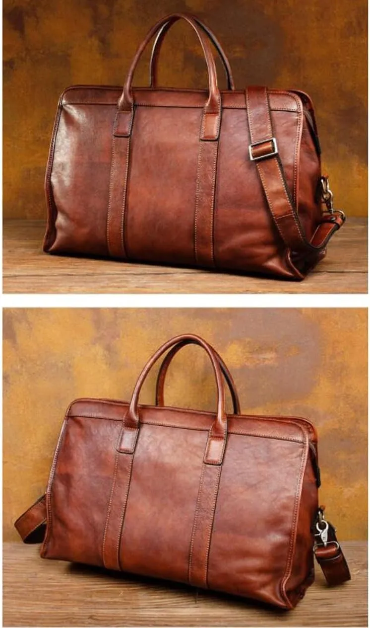 DUSTMAN Mens Handbags Briefcases Leather Messenger Shoulder Bags Laptop Bags Travel Carrying Cases 18.9Inch