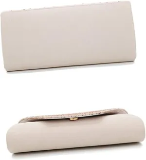 Elegant Evening Handbag with Rhinestone Detail Classic Satin Clutch Purse for Weddings Parties and Special Events Apricot Present for Women