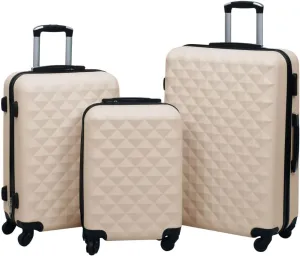 Elegant Hardcase Trolley Set for Stress-Free Traveling, Lightweight and Secure, Includes 3 Convenient Sizes in Gold