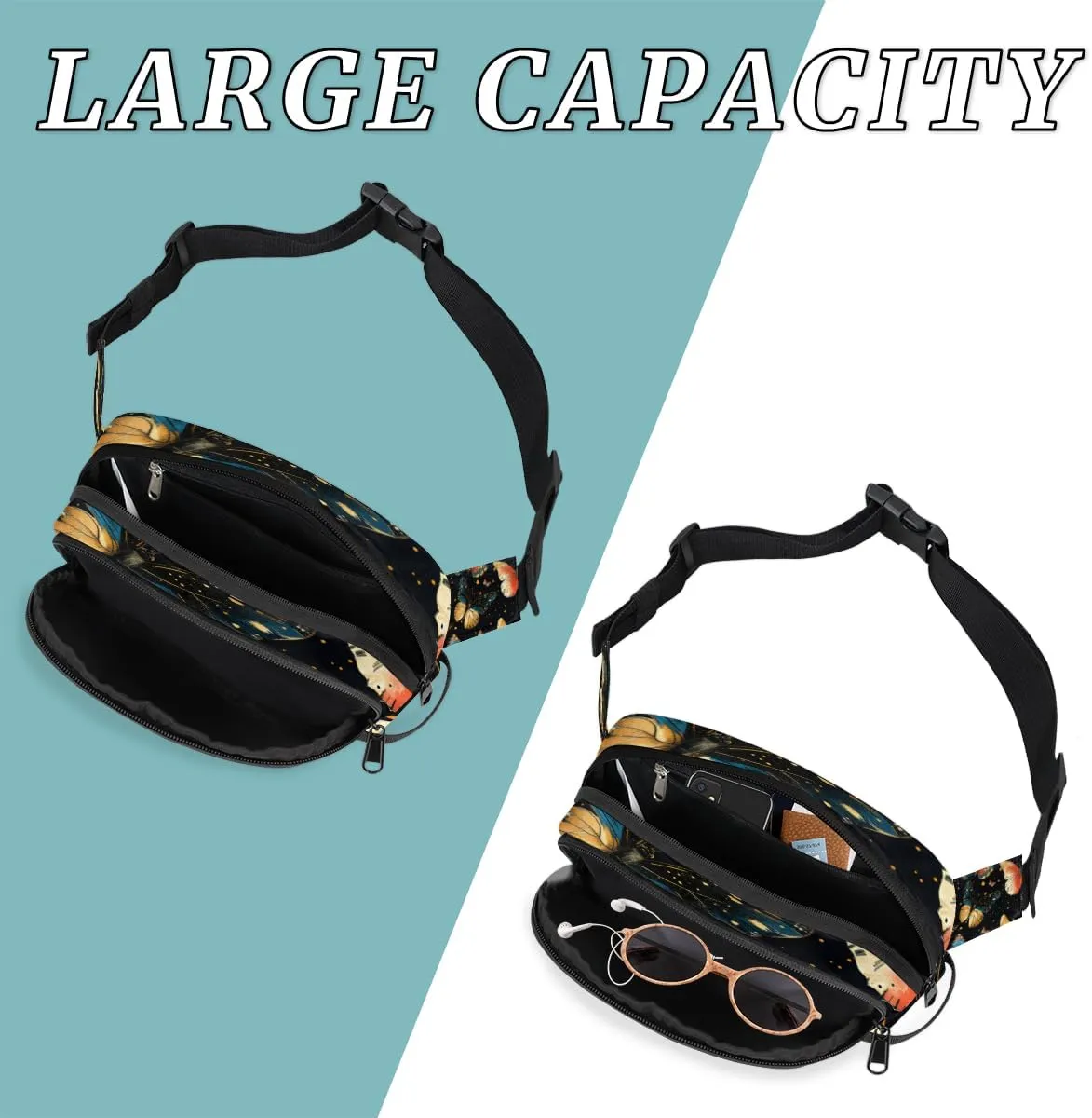 Fanny Pack for Men Women, Waterproof Sports Waist Bag Pack, Retro Pretty Colorful Butterfly Belt Bag for Travel Hiking Running, Travel Chest Bag with Adjustable Strap, Butterfly Flying