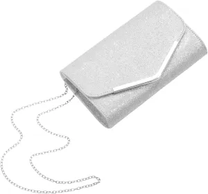 Fashionable Clutch Purse Small Evening Bag with Chain Envelope Style Ideal for Wedding Prom