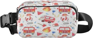 Fire Truck Fire Equipment Belt Bag for Women Men Funny Cars Fanny Pack Small Waist Pouch Crossbody Bags for Outdoor Hiking Running Travel
