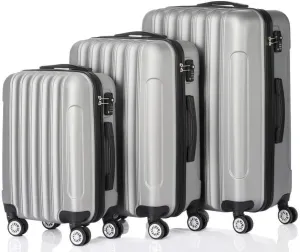 Fits for 20 24 28' 3 Piece Nested Spinner Suitcase Luggage Set with TSA Lock Grey