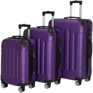 Fits for 20'24'28' Travel Spinner Luggage Set ABS Trolley Carry On Suitcase w/TSA Purple