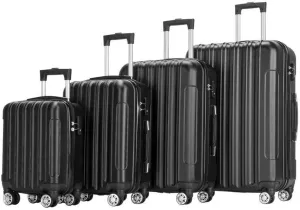 Fits for 4 Pcs ABS Luggage with Spinner s Lightweight Luggage Set Suitcase with TSA