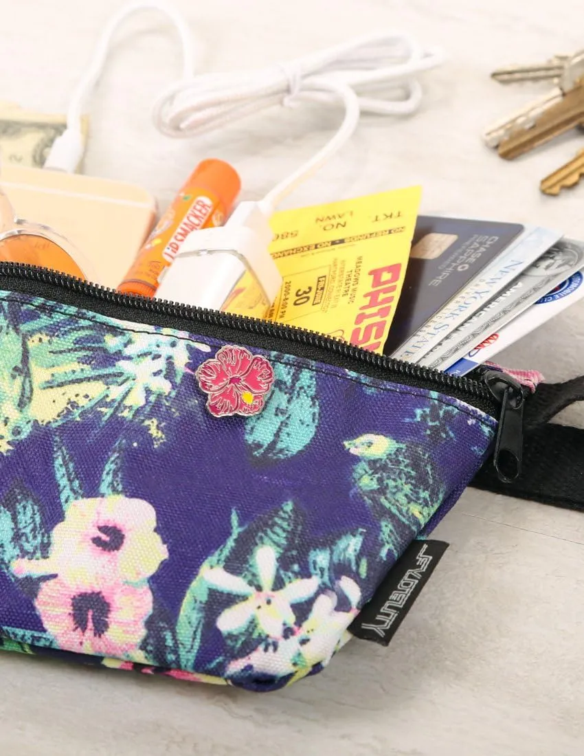 Floral Blue Fanny Pack Crossbody Bags for Women Festival Bag Cute Fanny Packs for Women Fashionable Concert Rave Accessories Small Fanny Pack for Men Womens Fashion Belt Waist Hip Bum Slim 90
