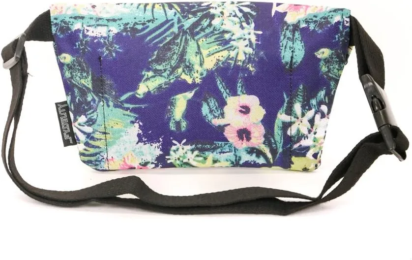 Floral Blue Fanny Pack Crossbody Bags for Women Festival Bag Cute Fanny Packs for Women Fashionable Concert Rave Accessories Small Fanny Pack for Men Womens Fashion Belt Waist Hip Bum Slim 90