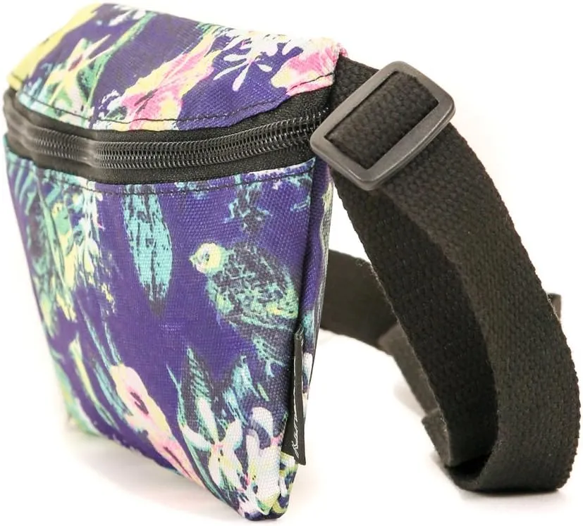 Floral Blue Fanny Pack Crossbody Bags for Women Festival Bag Cute Fanny Packs for Women Fashionable Concert Rave Accessories Small Fanny Pack for Men Womens Fashion Belt Waist Hip Bum Slim 90