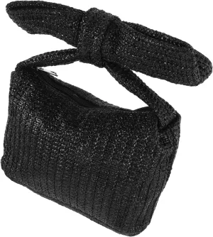 FRCOLOR Women's Bow Woven Clutch Bag Stylish Handbag for Vacation Party Wedding