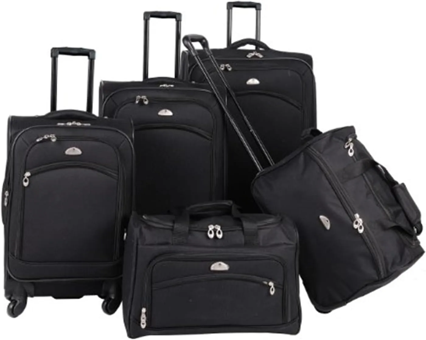 French Fabulous 5-Piece Luggage Set, Large Spinner 28", Medium 26", Carry-On 22", Wheeled Duffel, Personal Bag, Lightweight & Stylish!